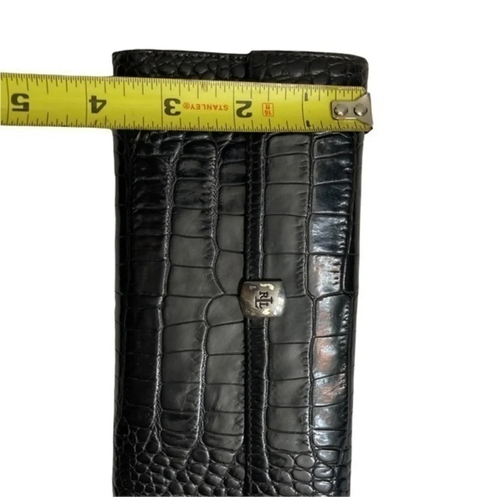 Lauren Ralph Lauren black embossed leather vintage wallet